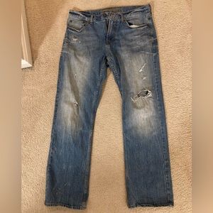 American Eagle 33x34 frayed classic bootcut jeans. No tags, barely used